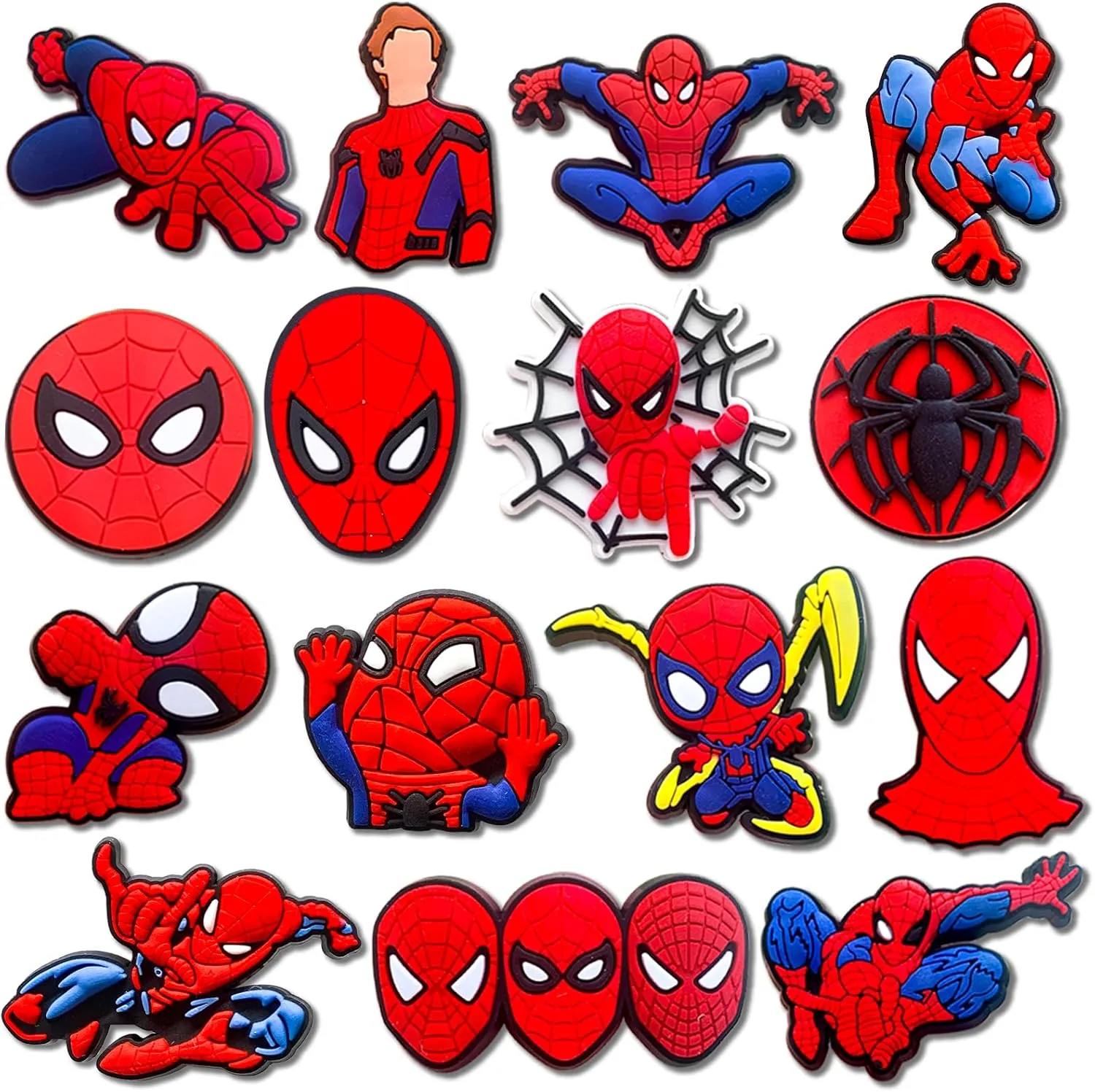 15/16Pcs Superhero Charms Fits for Clog Sandals Shoe Decoration, Cartoon Accessories for Shoes