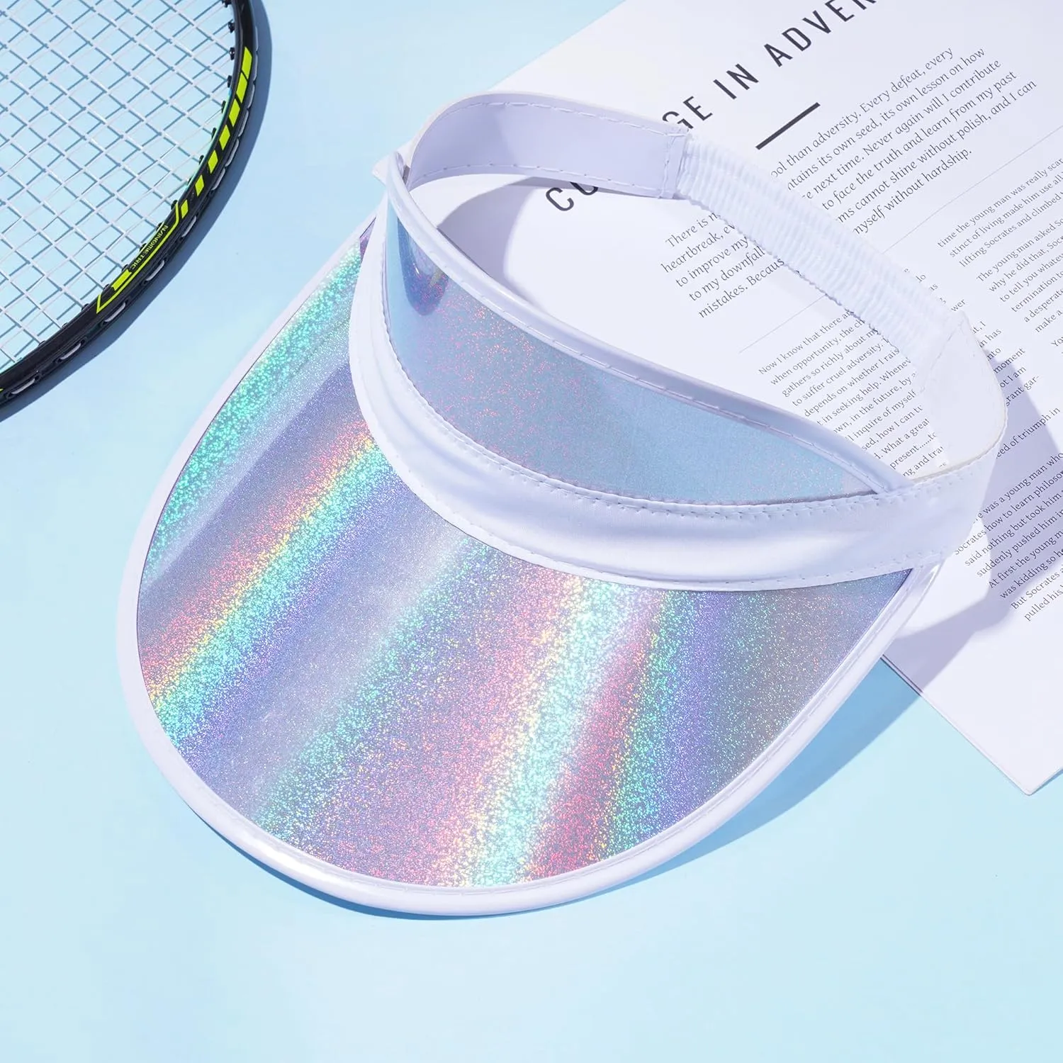 3 Pack Sun Visor Hats Women Men Clear Colored Plastic Tennis Beach Sport Cap Adjustable Golf Sunhat Headwear