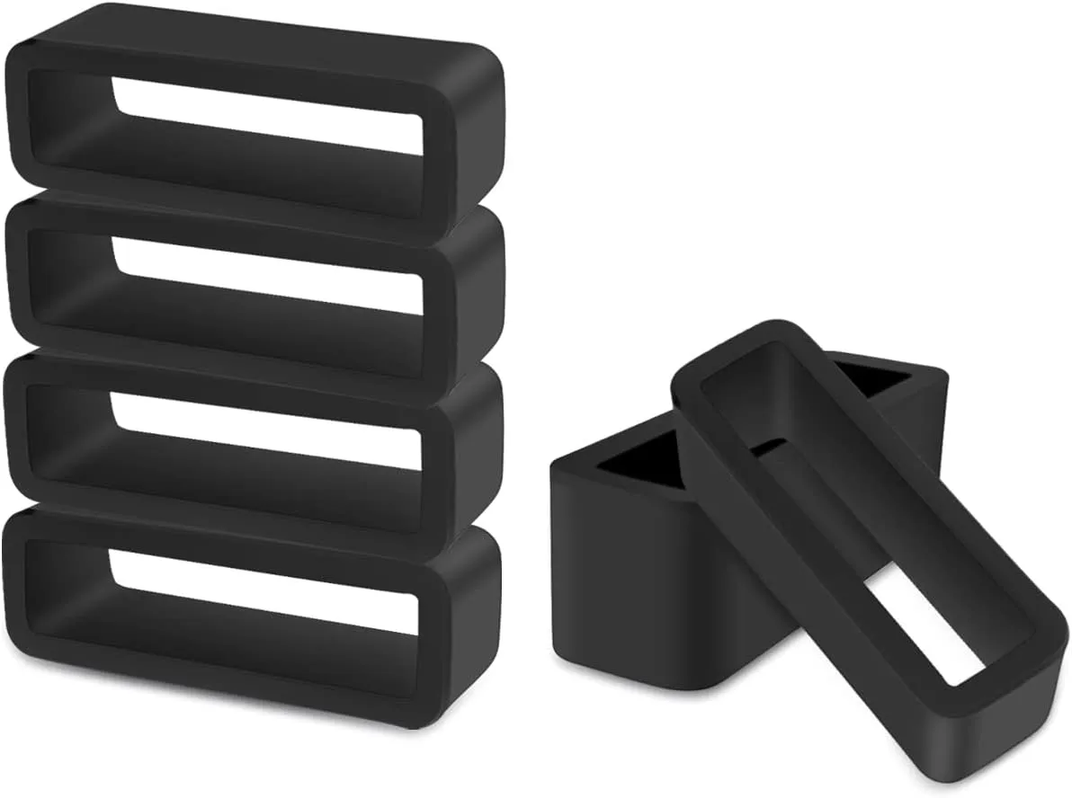6 Pcs Watch Band Loop Holder Keeper for Resin Belt, Replacement Fastener Rings for Silicone Leather Rubber Watch Strap, Durable Fastener Retainer Size(22mm)