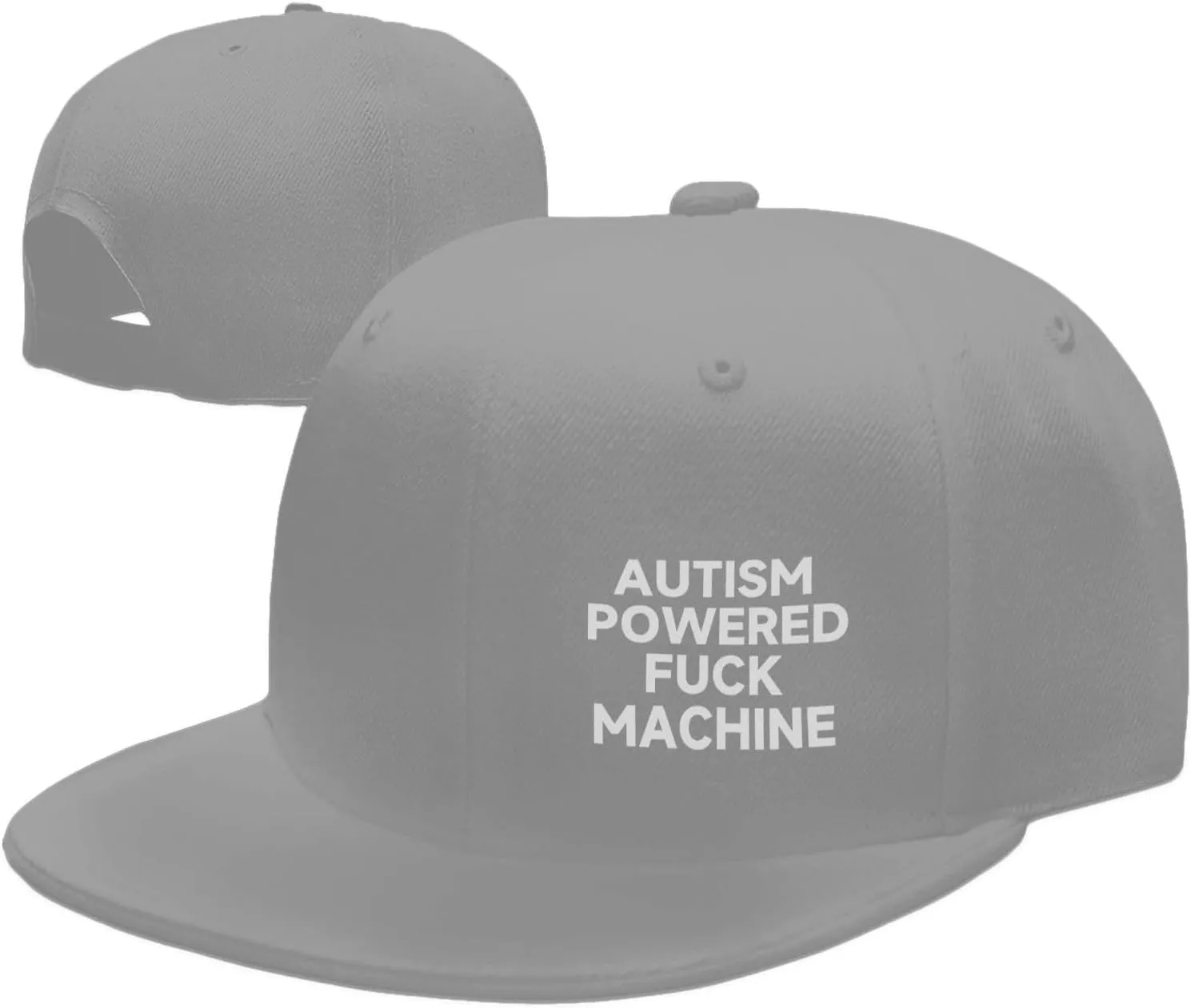 Autism Powered Fuck Machine Hat Funny Flat Brim Baseball Cap Snapback Trucker Hat for Men Women