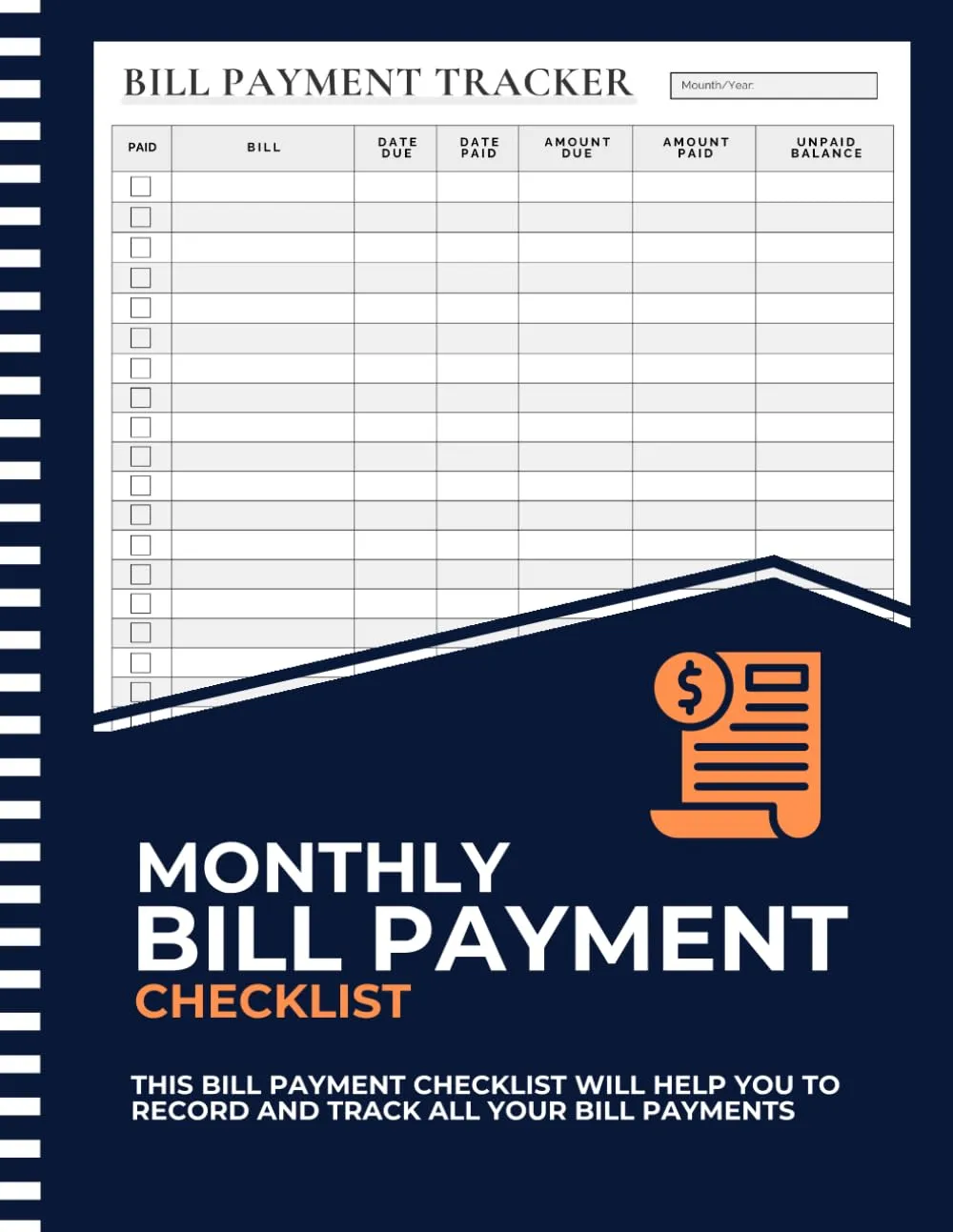 Bill Tracker Notebook: Monthly Bill Payment Checklist | Expense and Bill Tracker - (8,5'' x 11'' 100  Pages) Paperback  July 8, 2024