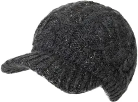 Comhats Womens Winter Wool Newsboy Hats Knitted Billed Crochet Beanies with Brim Skull Visors Ski Casual
