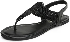 Dream Pairs Women's Elastic Strappy String Thong Ankle Strap Summer Gladiator Sandals
