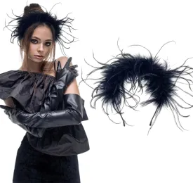 Feather Hairband Ostrich feather Headpiece Fashionable elegent Accessories celebrations Halloween Party birthdays