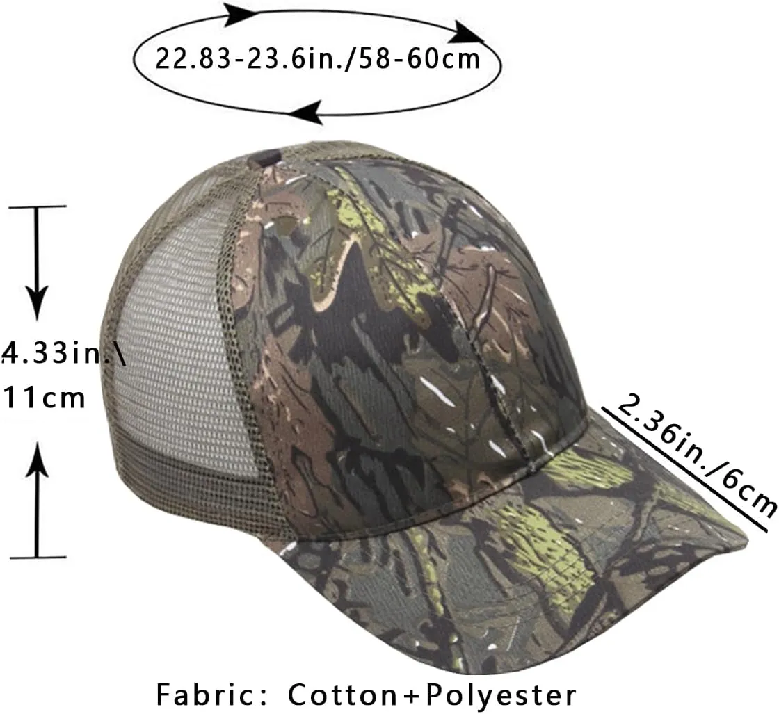 Foetest Adjustable Baseball Cap Camouflage Mesh Hat Sports Net Cap Sport Summer Hat Military Cap