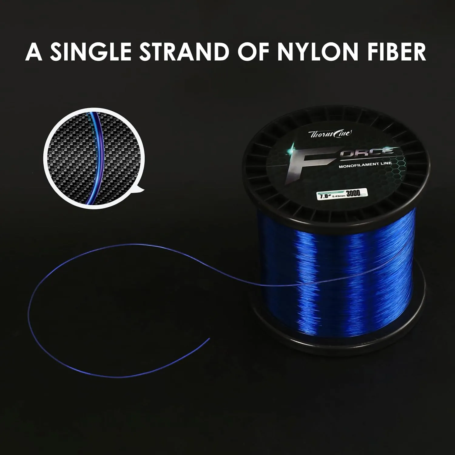 Force Monofilament Fishing Line, Heavy Duty Strong Mono Fishing Wire, Clear Nylon Leader Line