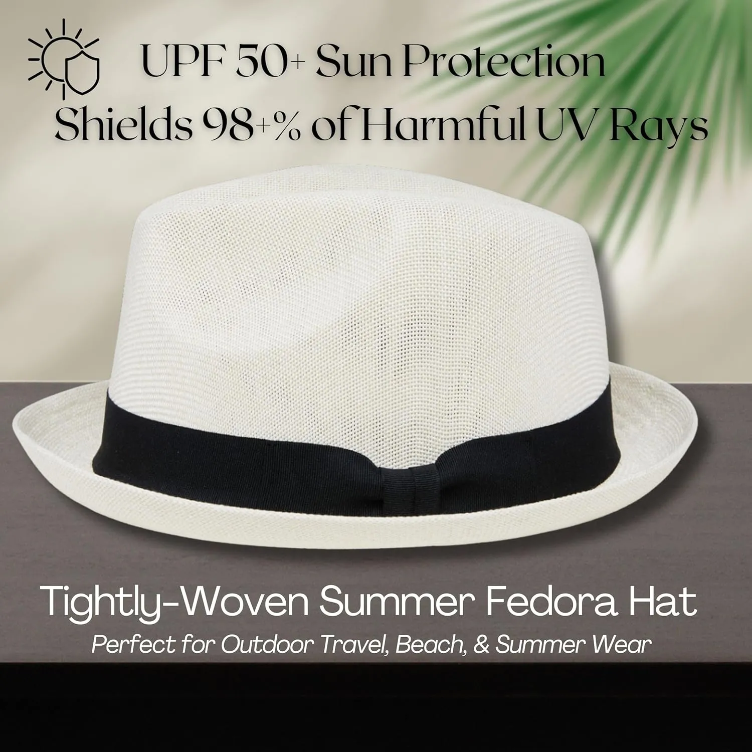 Funky Junque Premium Fedora Hat - Stylish Sun Protection for Men & Women - Perfect for Summer Beach, Travel & Outdoors