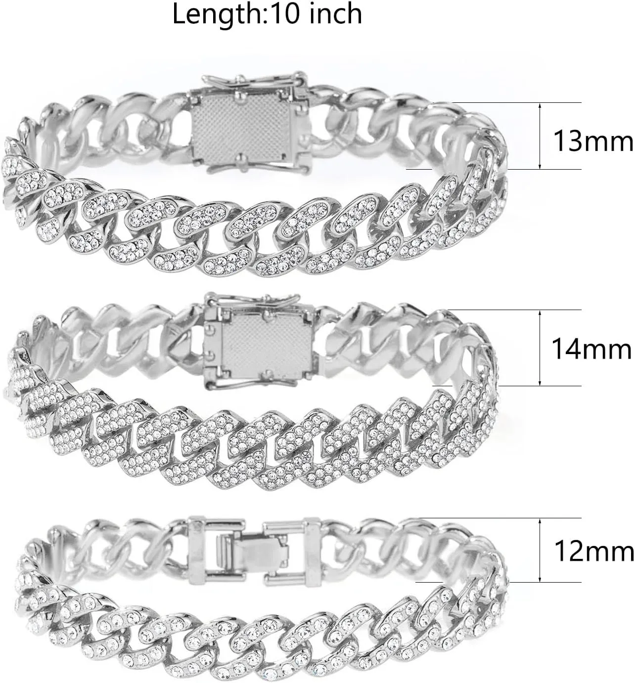Gold Silver Ankle Bracelets for Women Cuban Link Anklets Plus Size Ankle Bracelet Layered Link Anklet Set Rhinestone Bling Anklets Gold Silver Jewelry for Women Gift Set