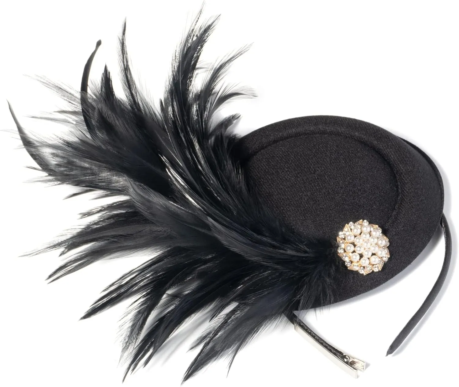 Handmade Fascinators Hat Feathers on a Headband and a Clip 20s 50s Pillbox Hat Derby Tea Party Cocktail Headwear for Women