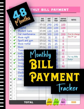 Independently Published Monthly Bill Payment Tracker: 48 Months Expense And Bill Tracker With Calendar & Debt Payoff Planner (2023, 6 x 9 inches) Paperback  Large Print, January 17, 2024