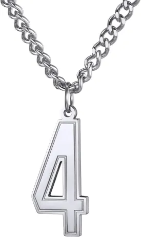 KeyStyle Number Necklace For Men Women, Custom Youth Baseball Necklaces with Numbers for Boys, Personalized Jersey Number Chain Sports Fans Pendant Soccer Football Basketball for Girls