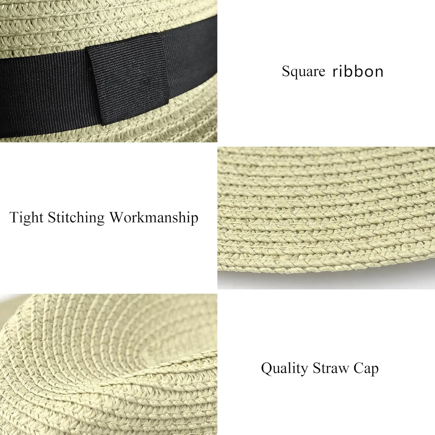 KXF 2 Packs Summer Beach Straw Sunhat Foldable Wide Brim UPF 50  Gardening Sun Hat Cap for Women Men
