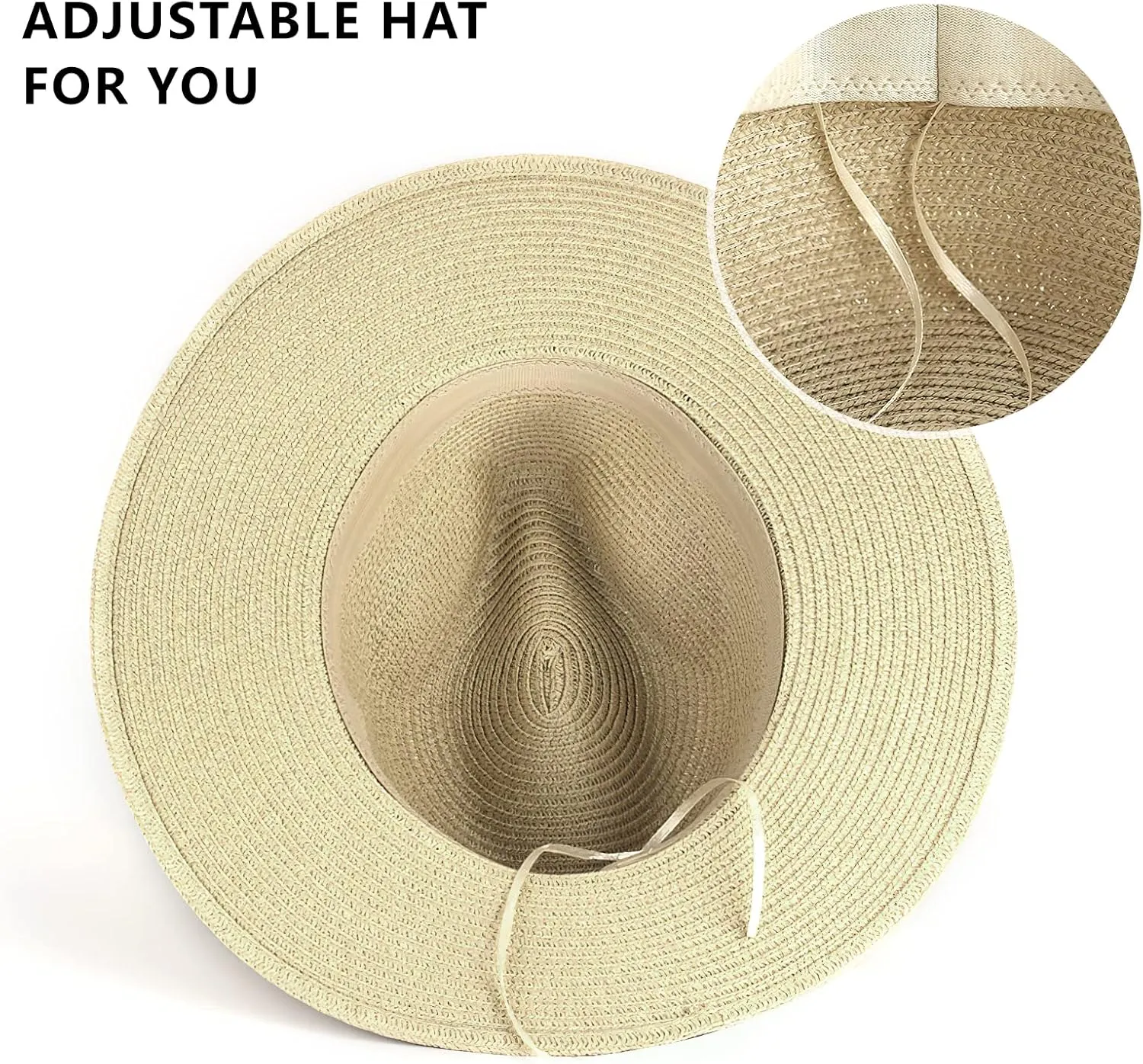 KXF 2 Packs Summer Beach Straw Sunhat Foldable Wide Brim UPF 50  Gardening Sun Hat Cap for Women Men