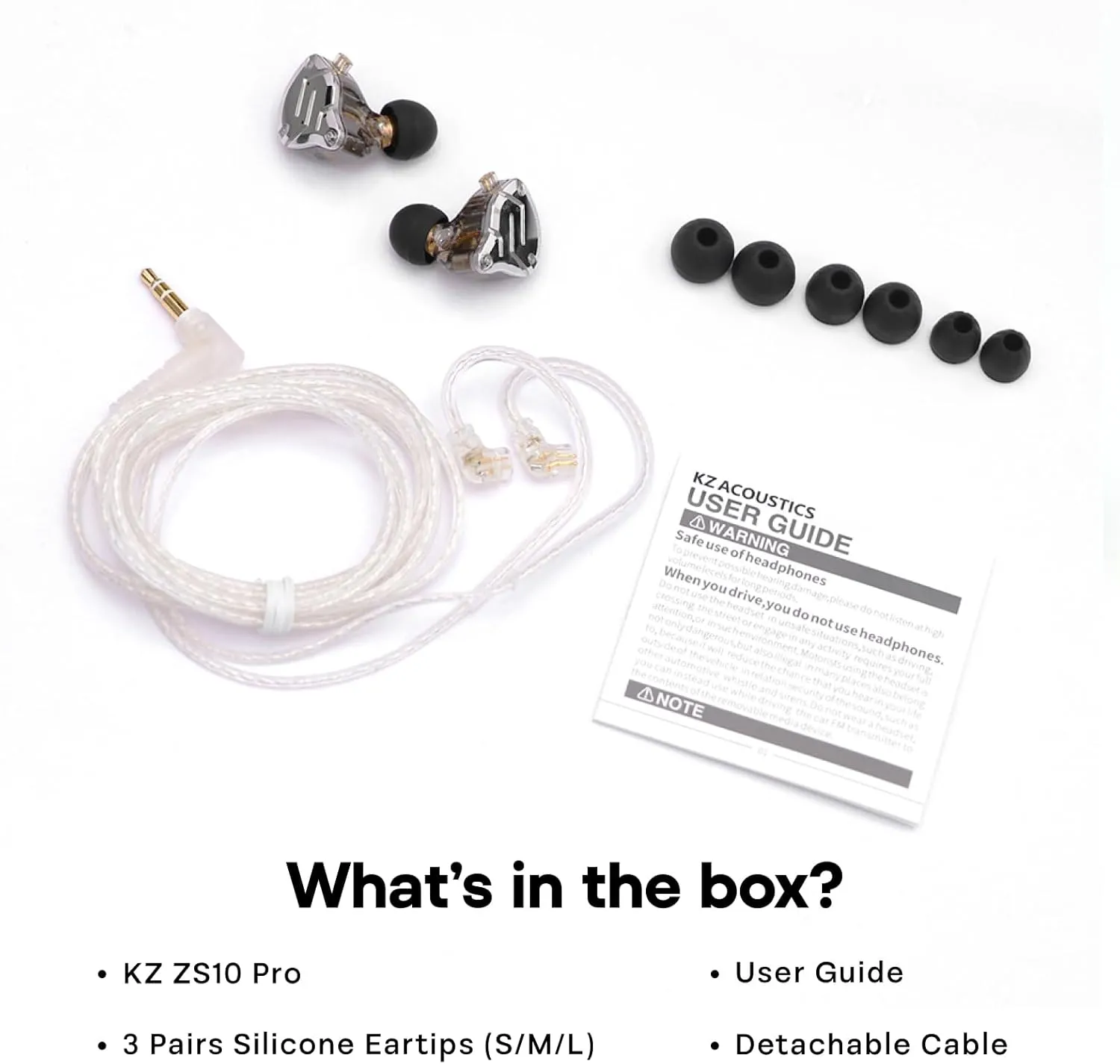 Linsoul KZ ZS10 Pro, 4BA 1DD 5 Driver in Ear Monitor, HiFi Wired Earbuds, Gaming Earbuds, Hybrid IEM Earphones with Stainless Steel Faceplate, Detachable Cable for Musician (Without Mic, Purple)