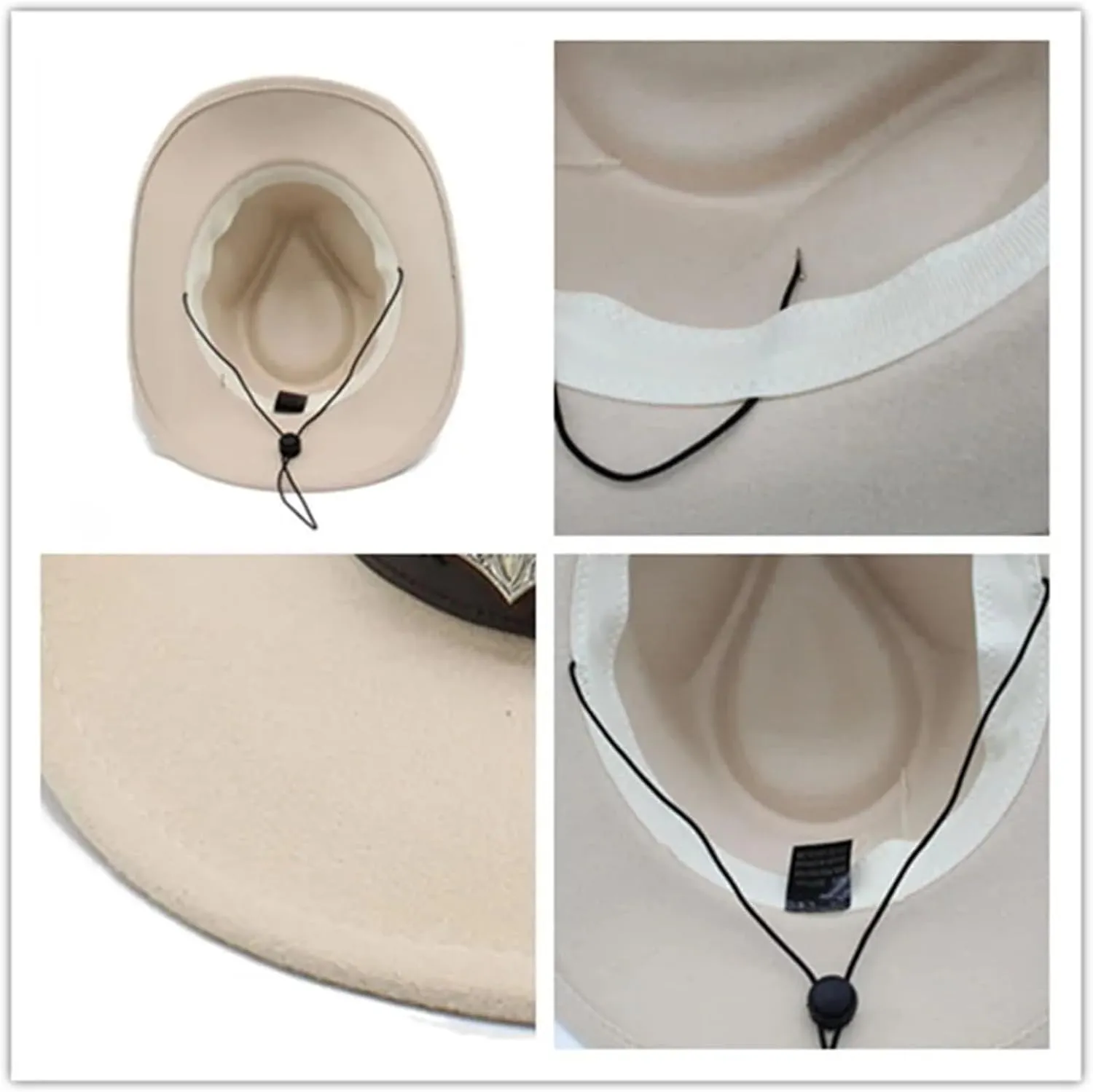 Mnjyihy Men Women Woolen Bowler Hat Jazz Fedorasrolled Brim Western Cowboy Hat Rope Decor Panama Riding Felt Cap