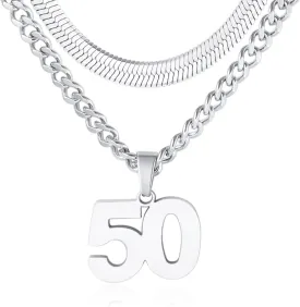 Number Necklace, Layered Necklace for Men Boys Kids, Number Necklace for Boy Athlete, 18 20 In Stainless Steels Chain for Men With Number Pendant, Basketball Football Baseball Number Necklaces for Boys