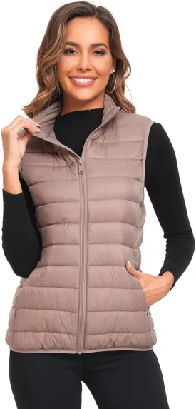 Obosoyo Women's Ultra Light Long Down Vest Winter Packable Down Jacket Lightweight Outdoor Puffer Vest Coat
