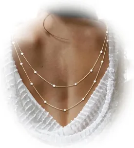 Pearl Back Chain Necklace Wedding Bridal Silver Gold Layered Backdrop Body Chain for Women Backless Dress