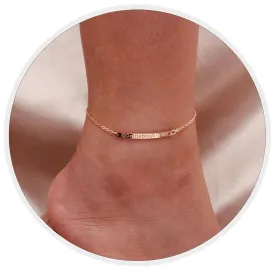 Personalized Anklet Mothers Day Gift 16K Plated Gold Rose Gold Silver multi occasions valentine's Day Christmas Bridesmaid Wedding gift