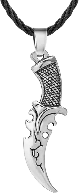 Punk Dagger Knife Pendant Necklace for Men Women Gothic Unique Sword Silver Plated Celtic Knots Vintage Necklace for Rock Hip Hop Party Fashion Jewelry Gifts