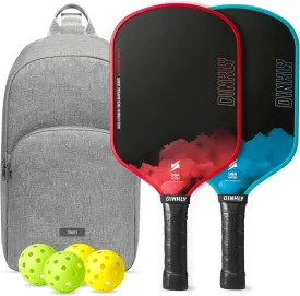 Raw Carbon Pickleball Paddles Set of 2/4, T700 Carbon Fiber Rackets with 16MM Honeycomb Polymer Core, 4 Balls and 1 Portable Carry Bag, USAPA Approved Pickleball Set for Men, Women