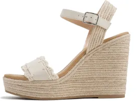 Soda Virtual ~ Women Square Toe Woven Single Band Espadrille Wedge Sandal with Adjustable Ankle Strap