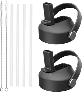 Straw lid for Hydroflask Wide Mouth Water bottle,Flex Straw Lid compatible with Hydro Flask 12 16 18 20 32 40 64 oz,Sports Straw Cap Flip Top Lid Water Bottle Lid Accessories