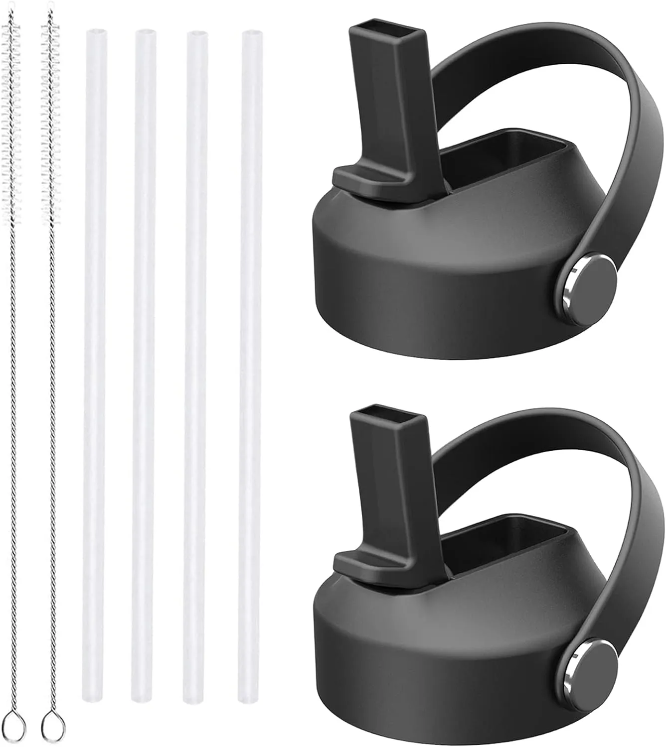 Straw lid for Hydroflask Wide Mouth Water bottle,Flex Straw Lid compatible with Hydro Flask 12 16 18 20 32 40 64 oz,Sports Straw Cap Flip Top Lid Water Bottle Lid Accessories