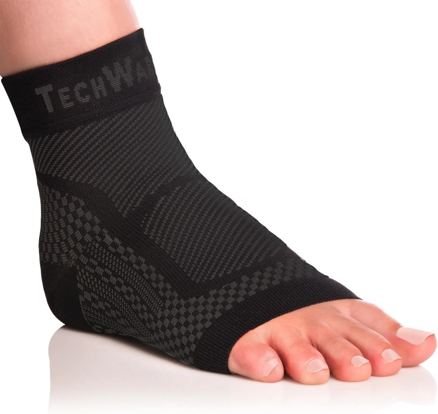 TechWare Pro Ankle Brace Compression Sleeve - Plantar Fasciitis Sock. Relieves Achilles Tendonitis. Foot Arch Support Reduces Joint Pain, Swelling & Heel Spur Pain. Injury Recovery Braces for Sports