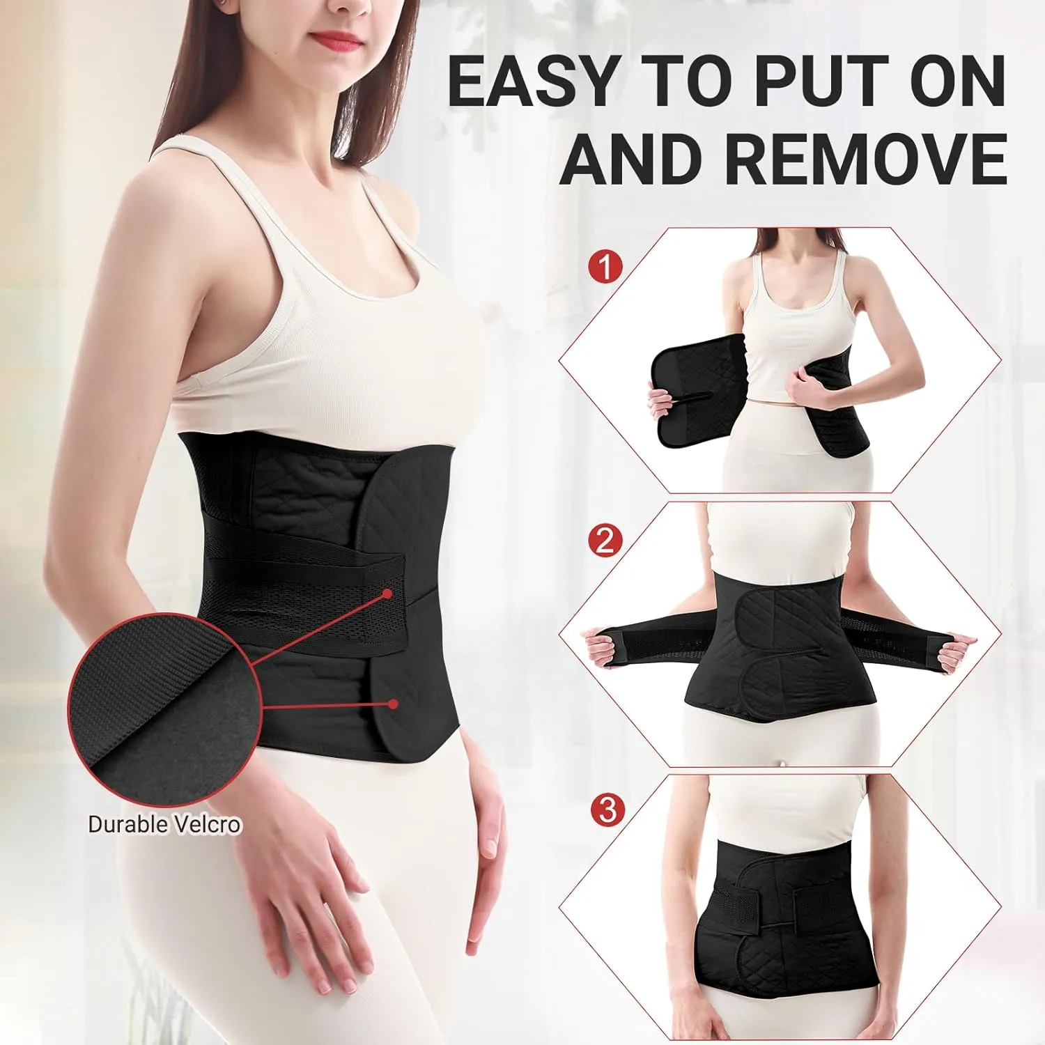 Trendyline Postpartum Belly Band Wrap: Abdominal Binder Post Surgery Postpartum Belly Wrap Post Partum Binder - C Section Recovery Support Belt Postpartum Girdle Stomach Hysterectomy Belly Band