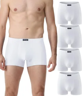 wirarpa Men's Cotton Trunks Underwear Short Leg Covered Band Boxer Briefs 4 Pack