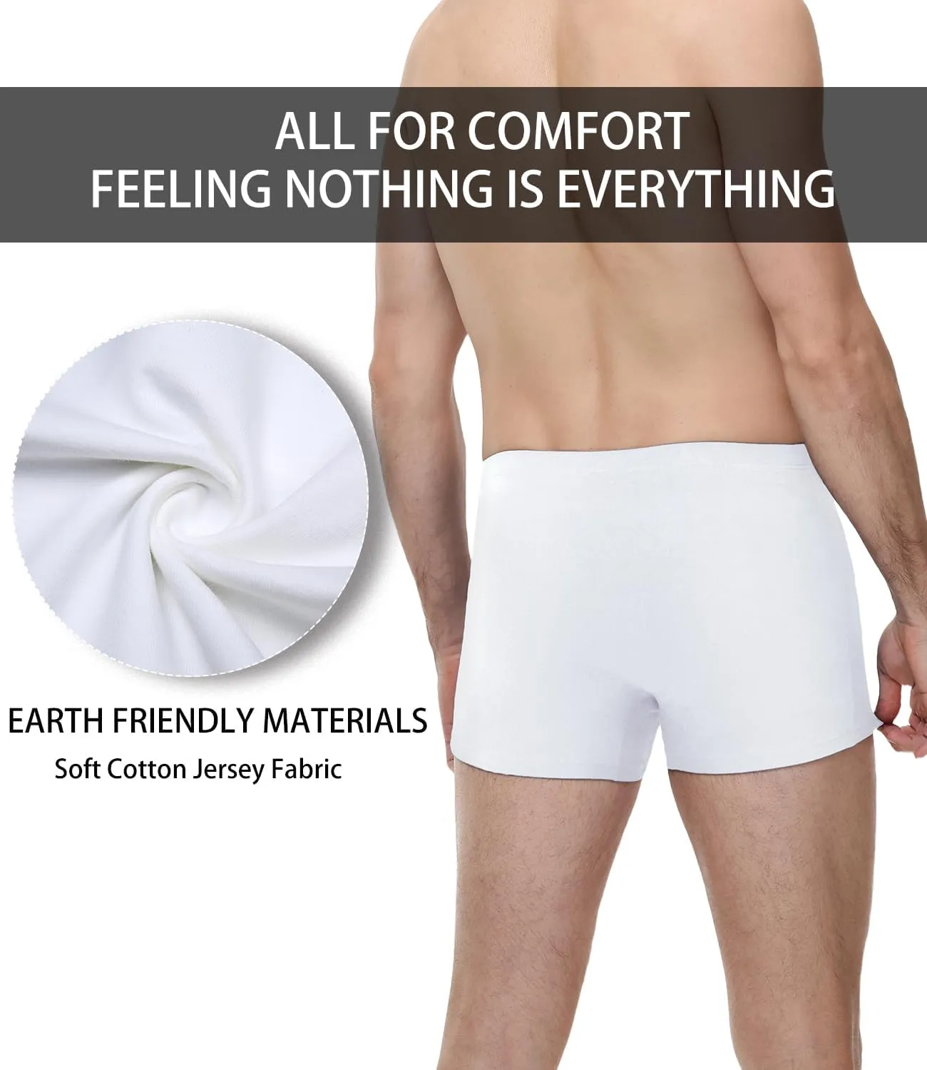 wirarpa Men's Cotton Trunks Underwear Short Leg Covered Band Boxer Briefs 4 Pack