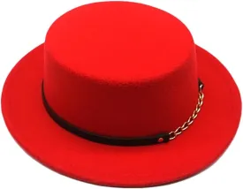 Women Men Wool Fedora Hat Wide Brim Jazz Church Panama Top Hat