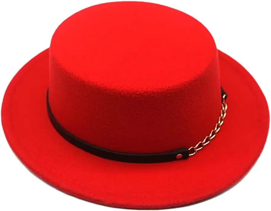 Women Men Wool Fedora Hat Wide Brim Jazz Church Panama Top Hat